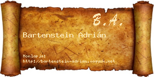 Bartenstein Adrián névjegykártya